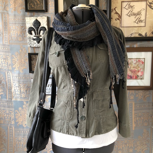 Jones Wear Sport Olive Green Jean Jacket Size M - Picture 6 of 8